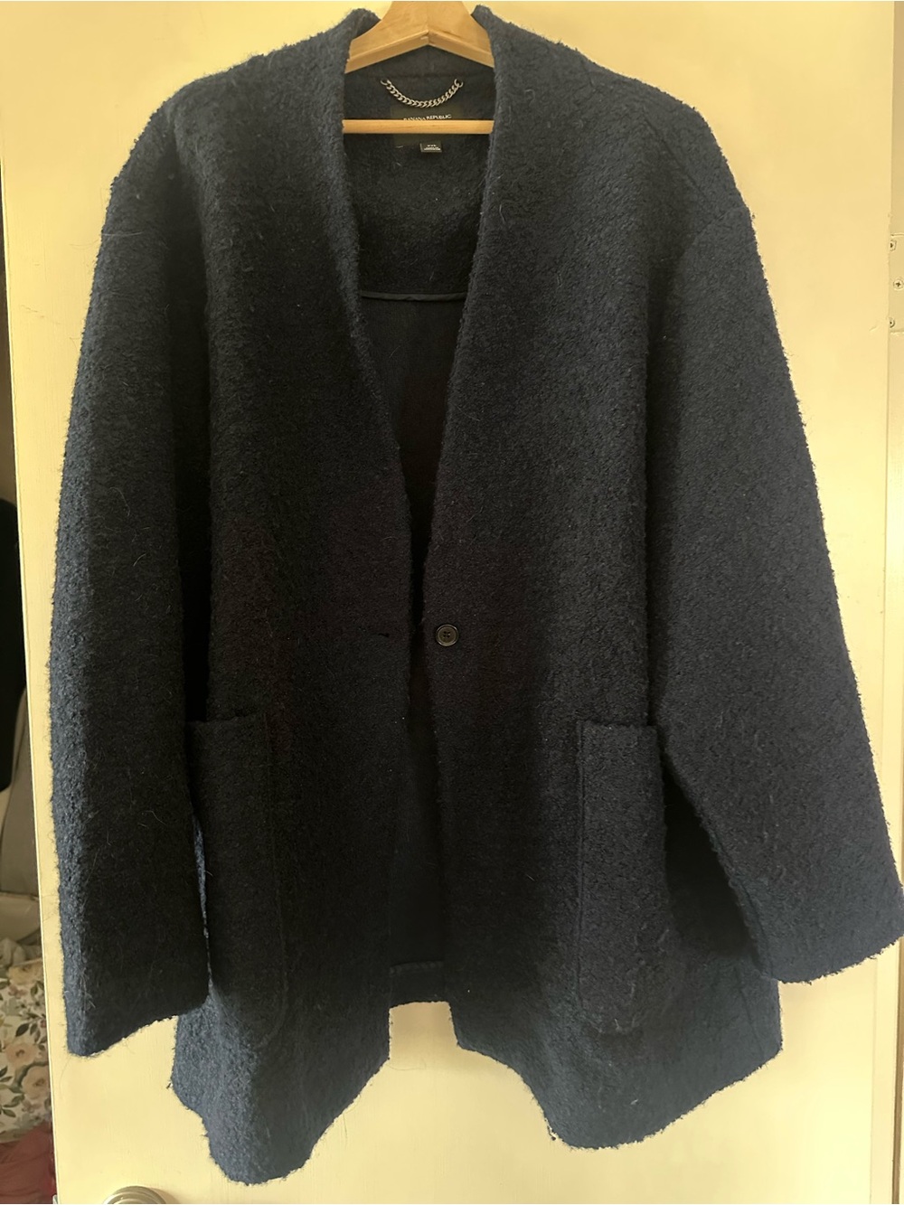 Banana Republic Navy Boucle Jacket
